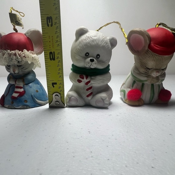 Lot of 3 Jasco Lil' Chimers Christmas Ornament Bells Polar Bear 2 Mice VTG - Picture 11 of 11